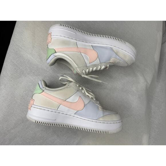 Nike Air Force One AF1 Sneaker Trainer Shadow Mint Peach 6.5 - Picture 8 of 12